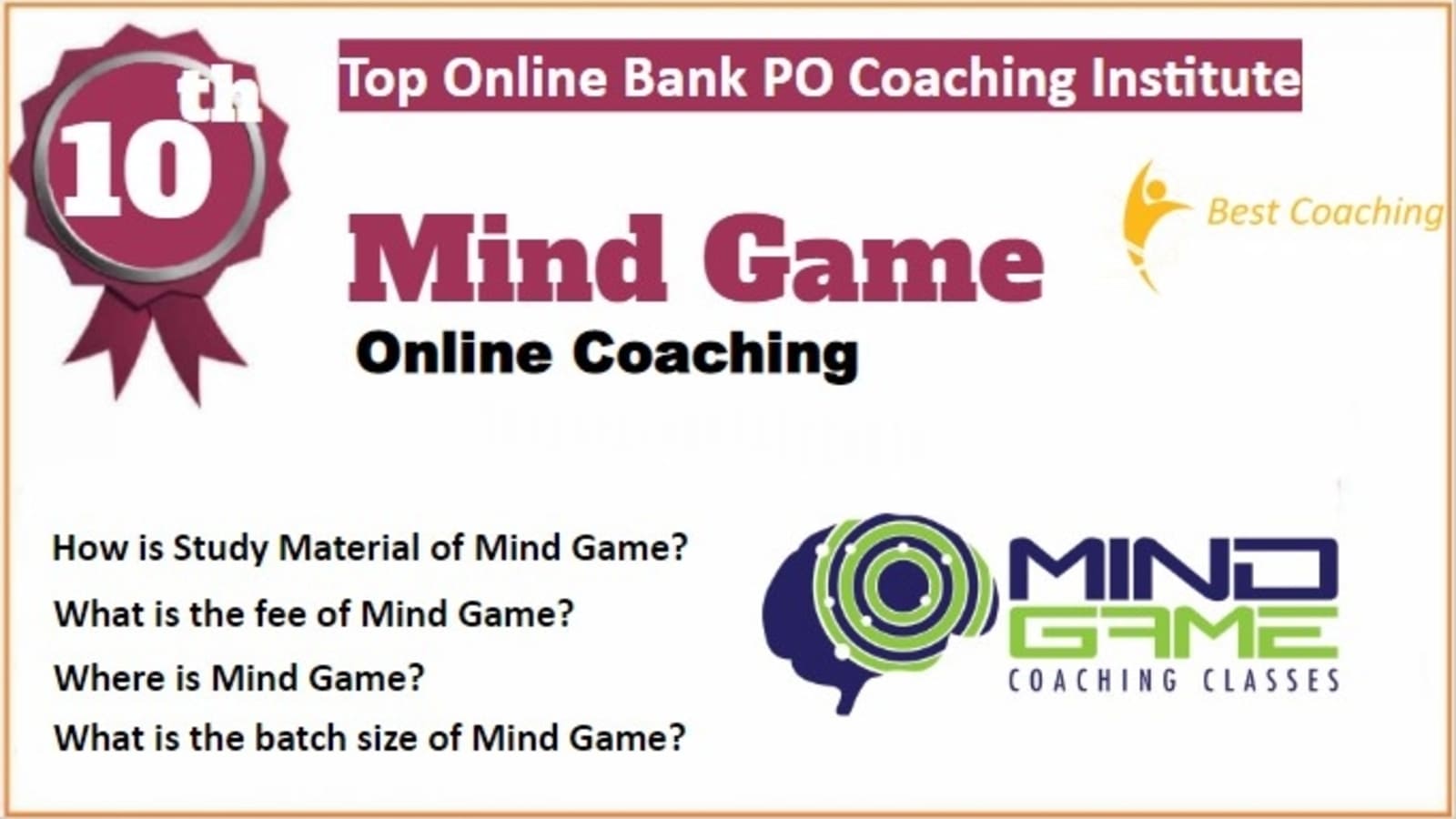 Rank 10 Best Online Bank PO Coaching