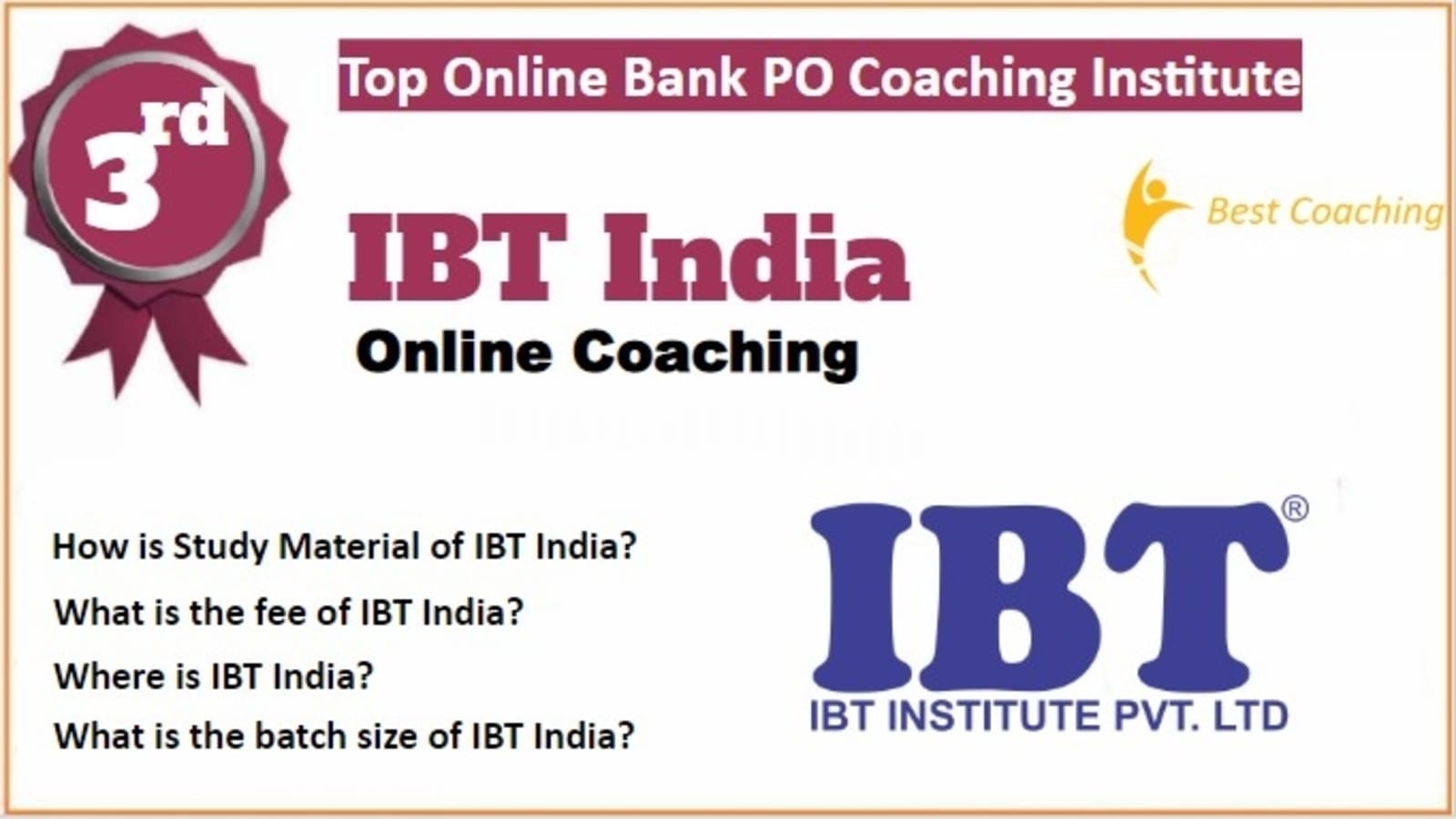 Rank 3 Best Online Bank PO Coaching