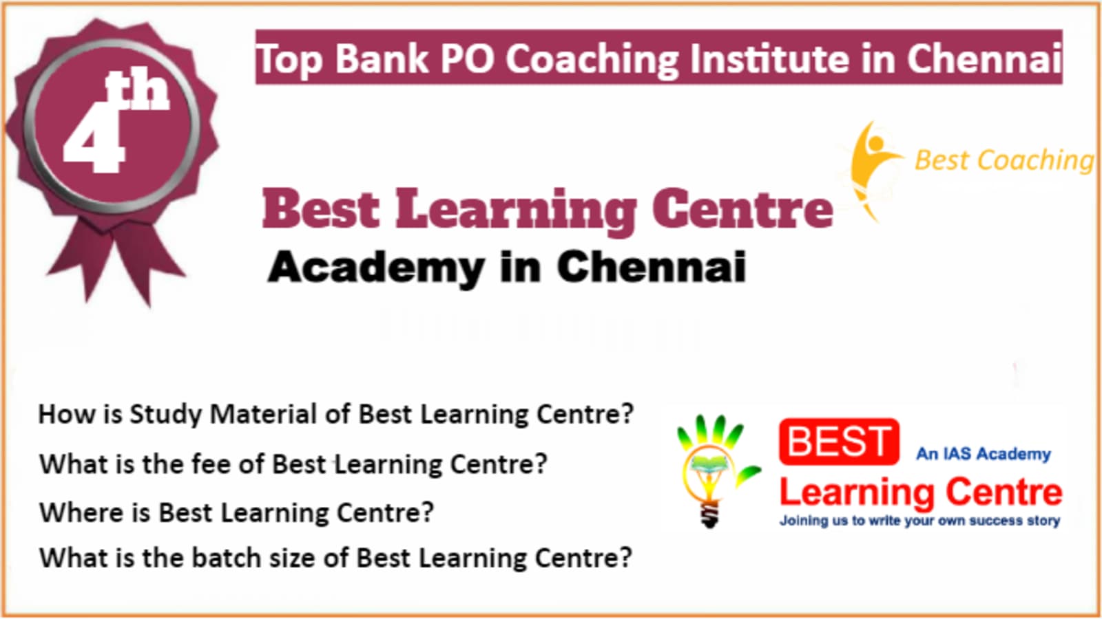 Rank 4 Best Bank PO Coaching In Chennai
