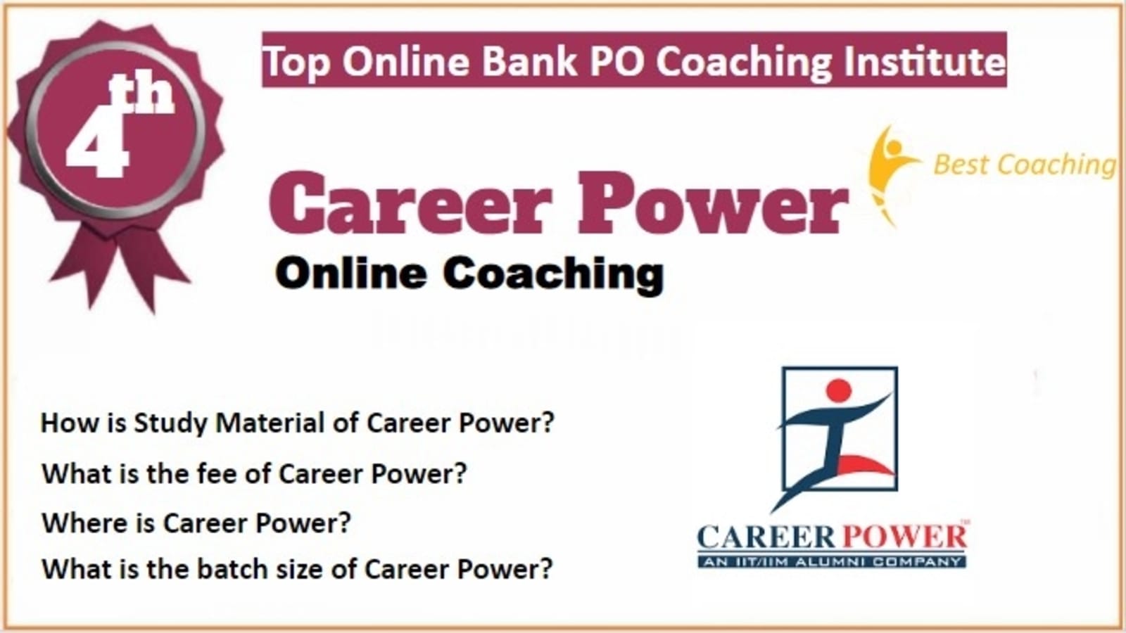 Rank 4 Best Online Bank PO Coaching