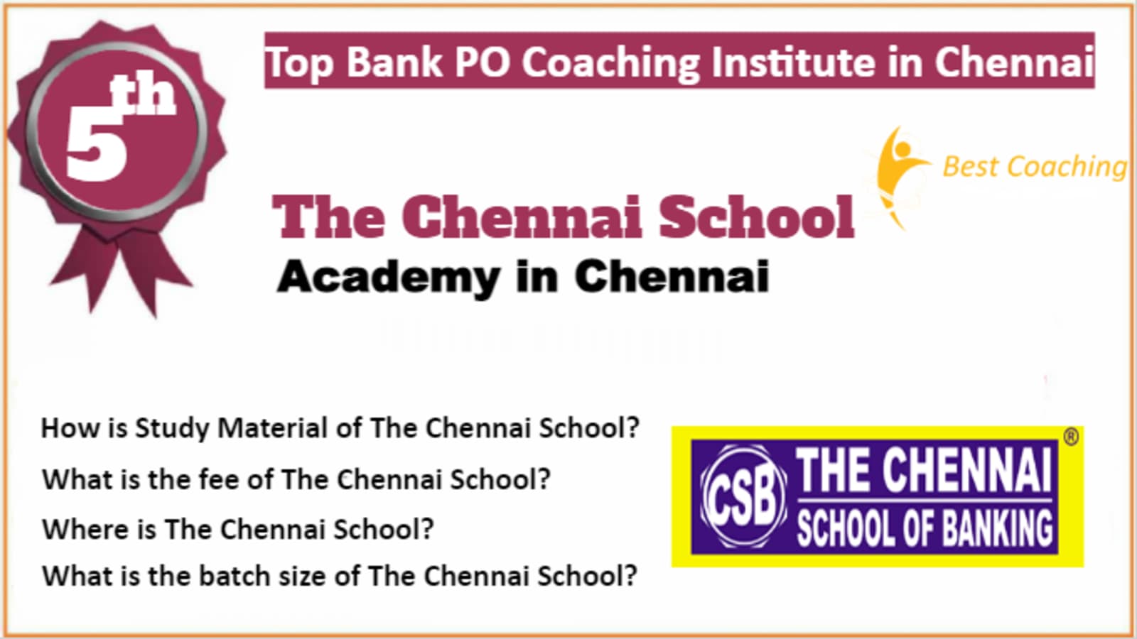 Rank 5 Best Bank PO Coaching In Chennai