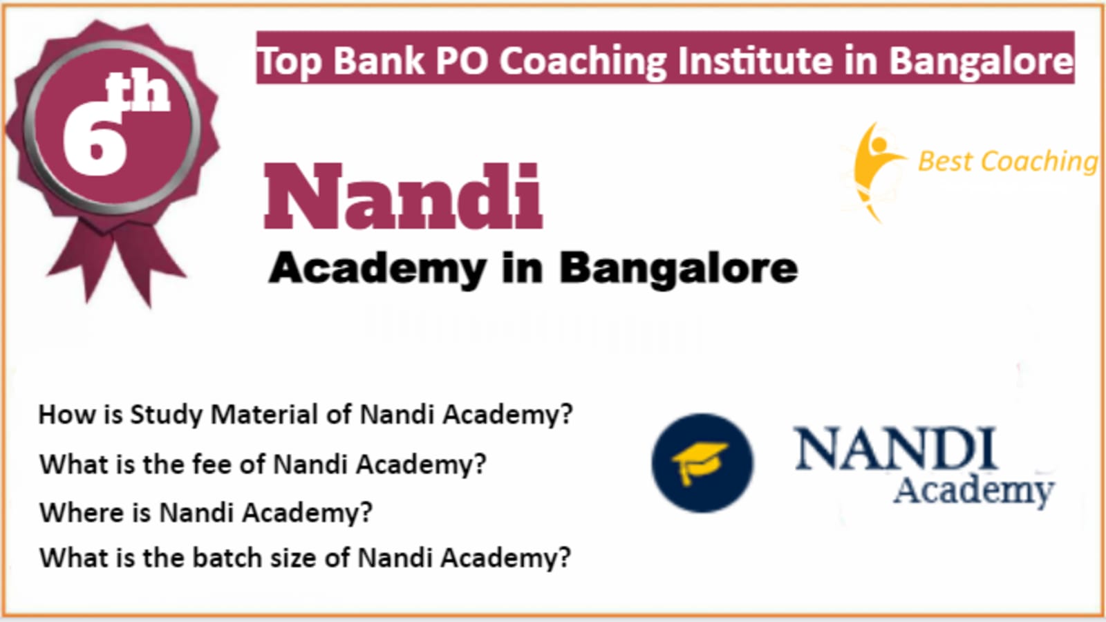 Rank 6 Best Bank PO Coaching in Bangalore