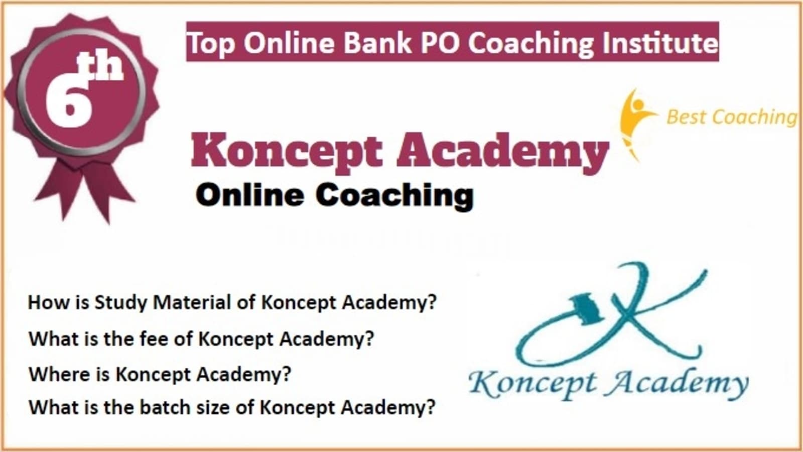 Rank 6 Best Online Bank PO Coaching