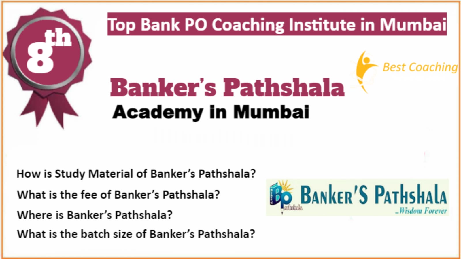 Rank 8 Best Bank PO Coaching In Mumbai