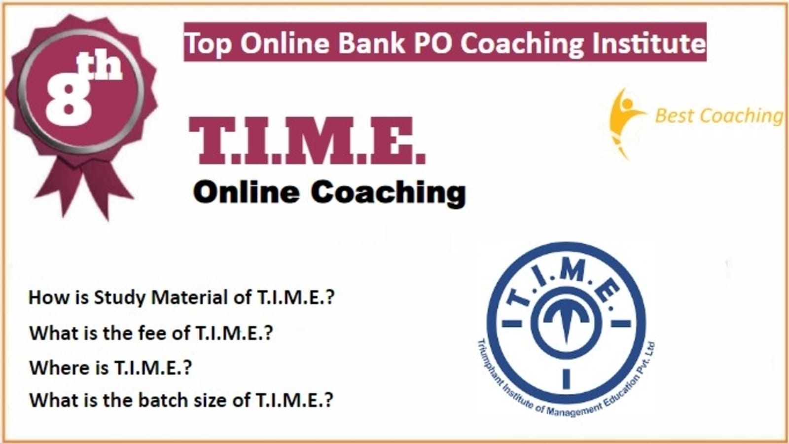 Rank 8 Best Online Bank PO Coaching
