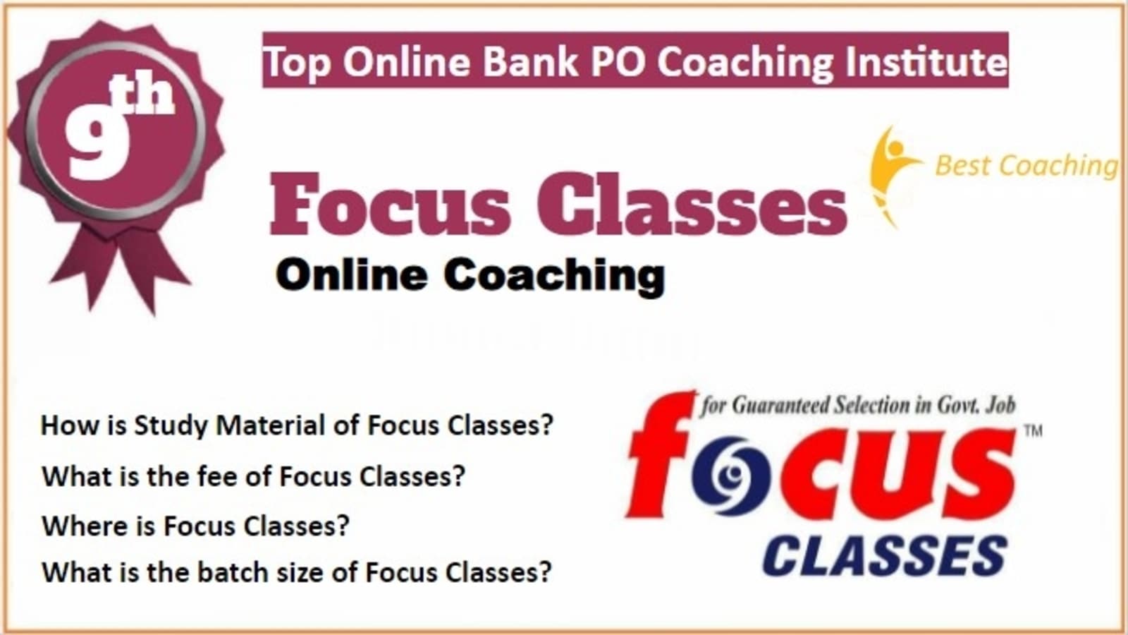 Rank 9 Best Online Bank PO Coaching