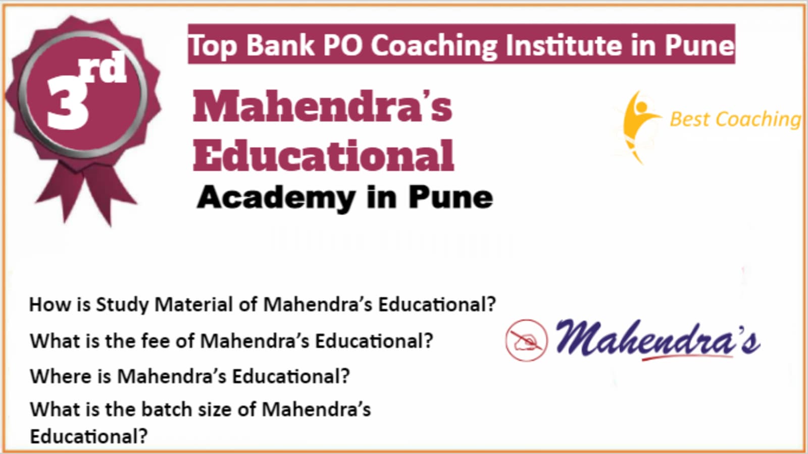 Rank 3 Best Bank PO Coaching in Pune