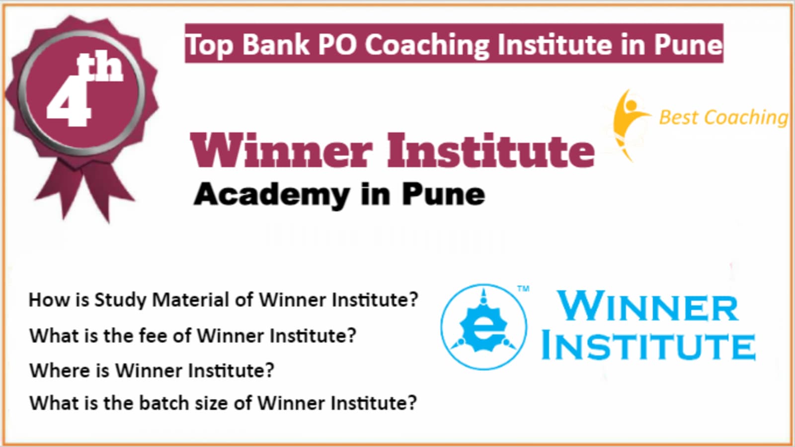 Rank 4 Best Bank PO Coaching in Pune