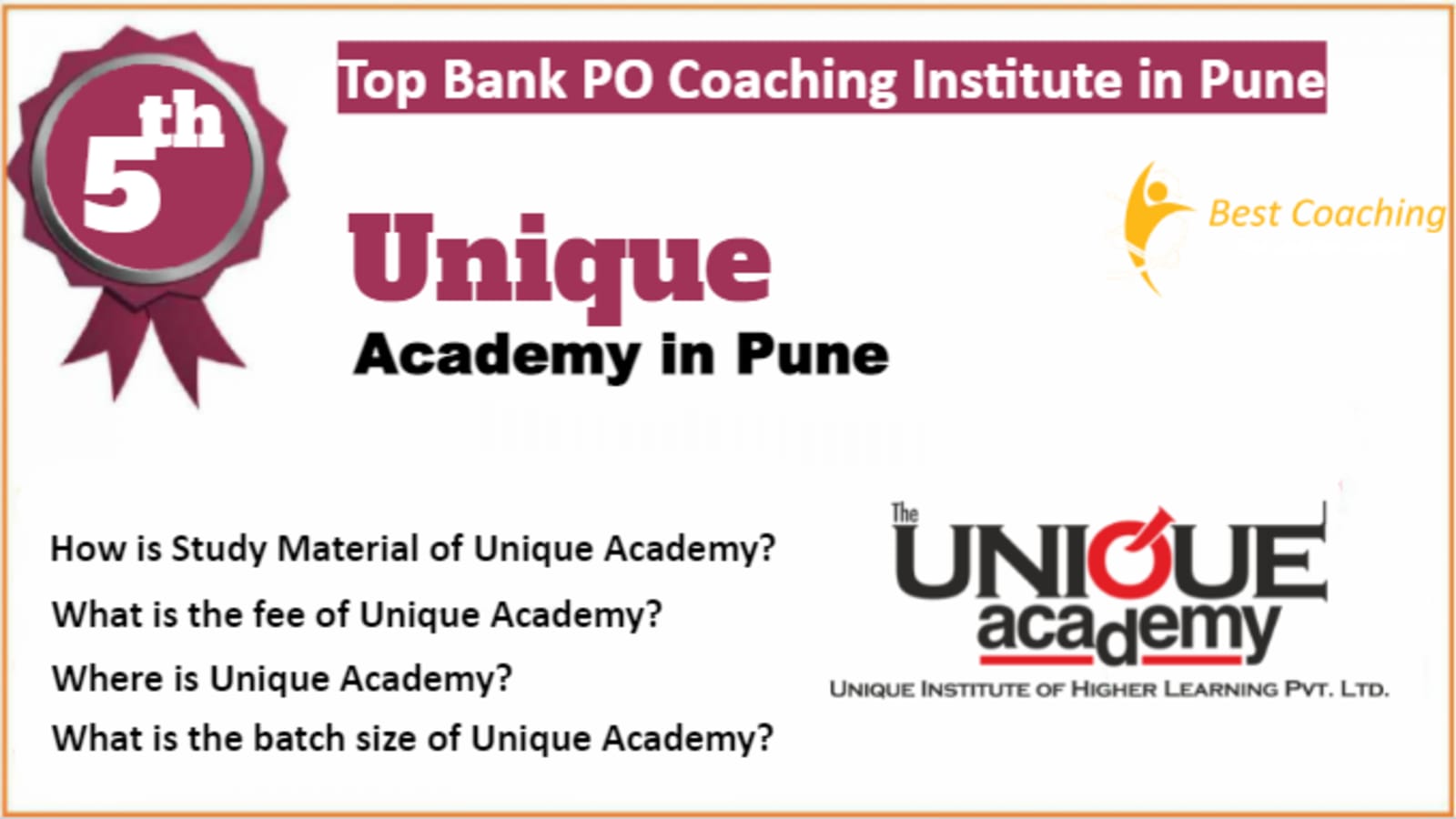 Rank 5 Best Bank PO Coaching in Pune