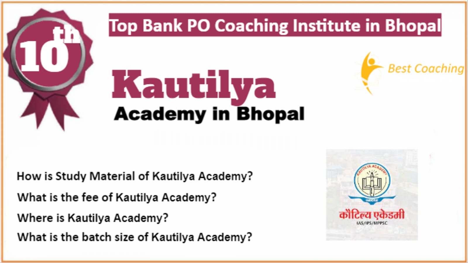 Rank 10 Best Bank PO Coaching in Bhopal