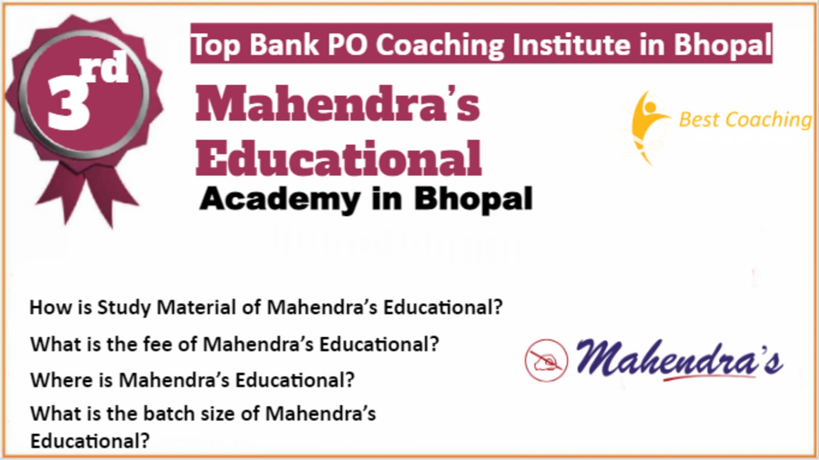 Rank 3 Best Bank PO Coaching in Bhopal