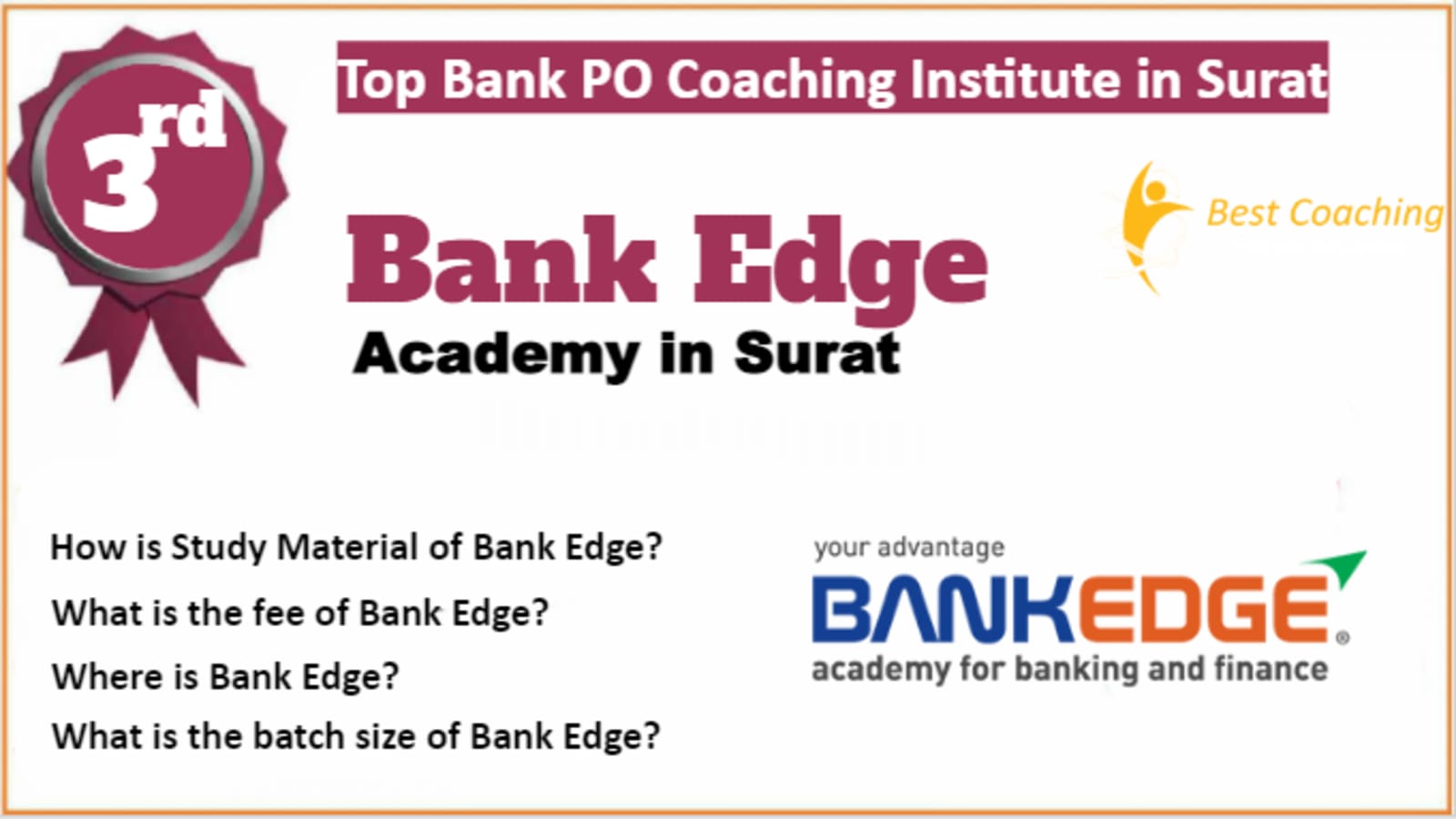 Rank 3 Best Bank PO Coaching in Surat