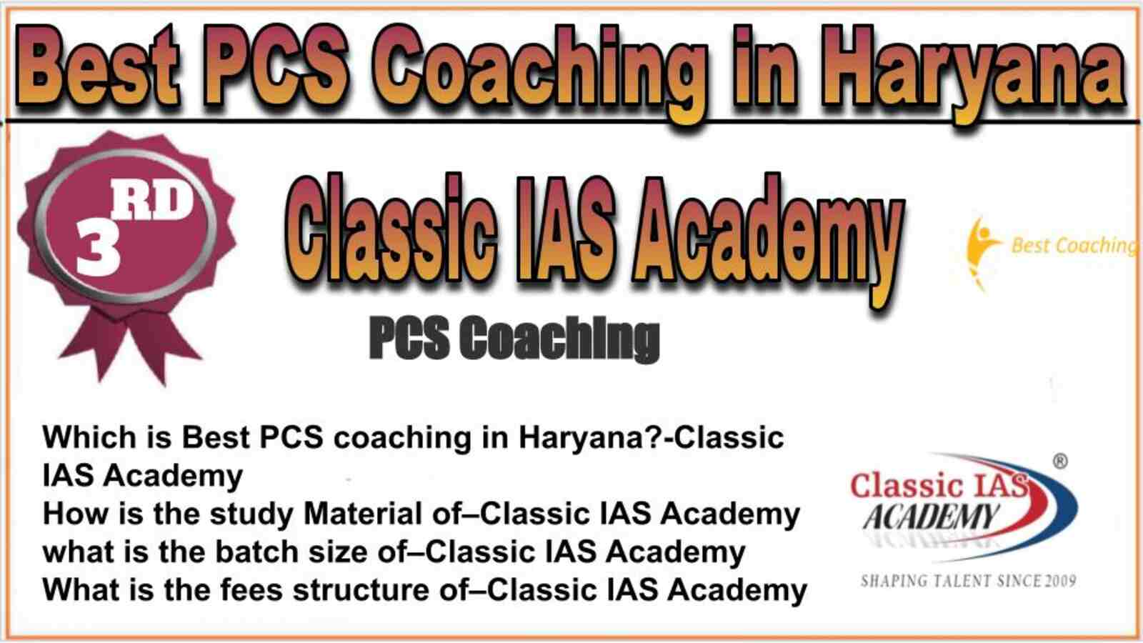 Rank 3 best PCS Coaching in Haryana