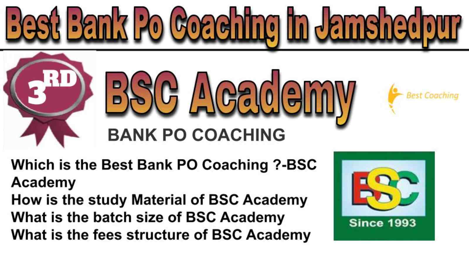 Rank 3 best bank po coaching in Jamshedpur