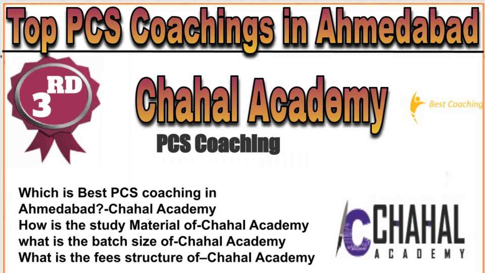 Rank 3 top PCS coachings in Ahmedabad