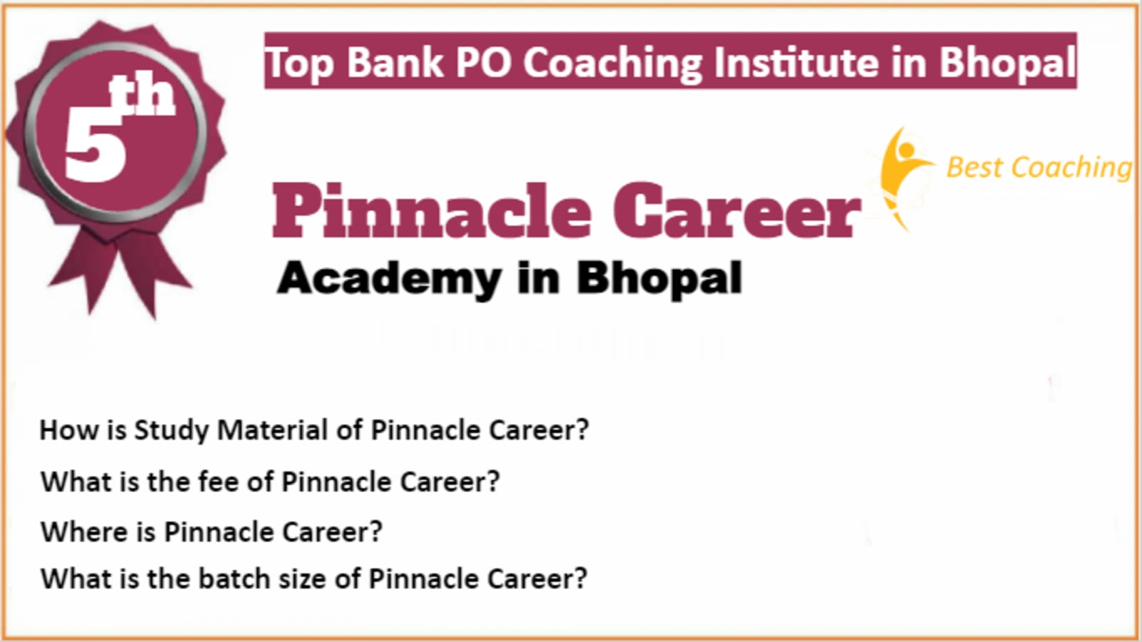 Rank 5 Best Bank PO Coaching in Bhopal