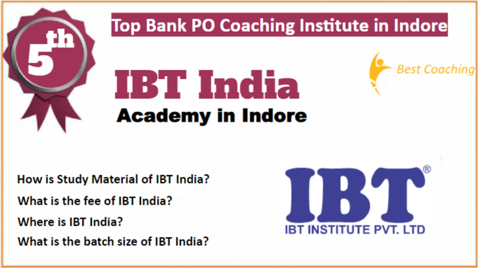 Rank 5 Best Bank PO Coaching in Indore