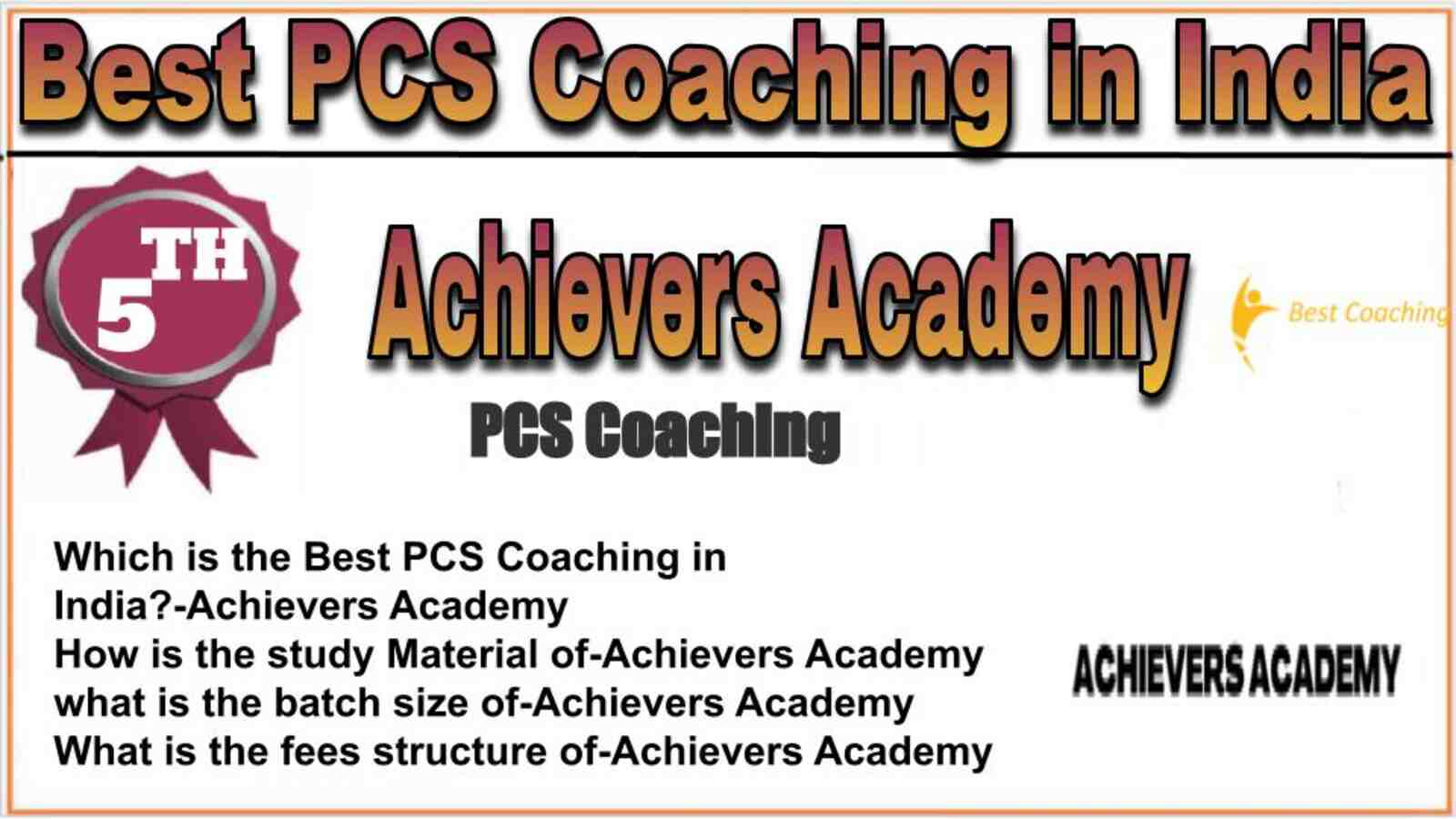 Rank 5 best PCS coaching in India