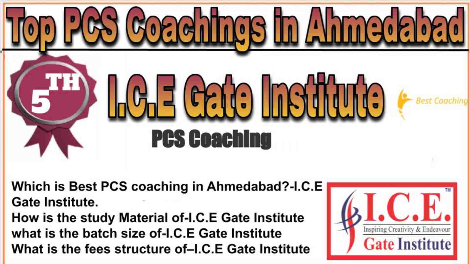 Rank 5 top PCS coachings in Ahmedabad