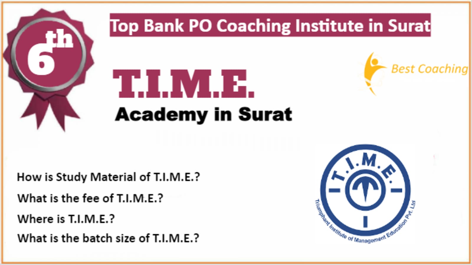 Rank 6 Best Bank PO Coaching in Surat