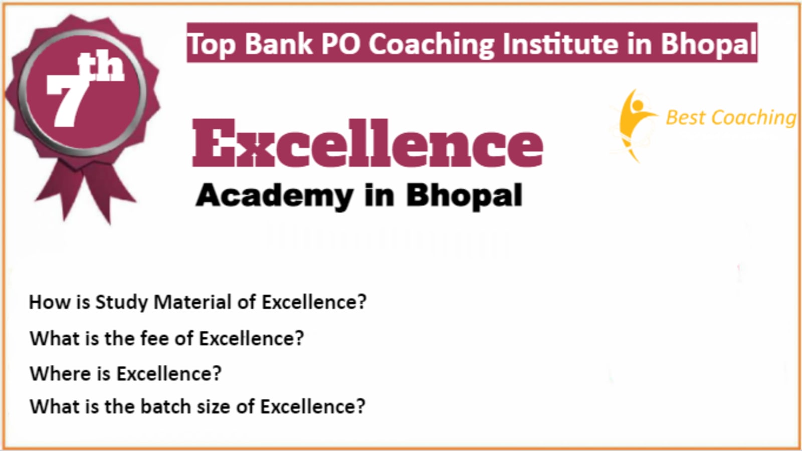 Rank 7 Best Bank PO Coaching in Bhopal