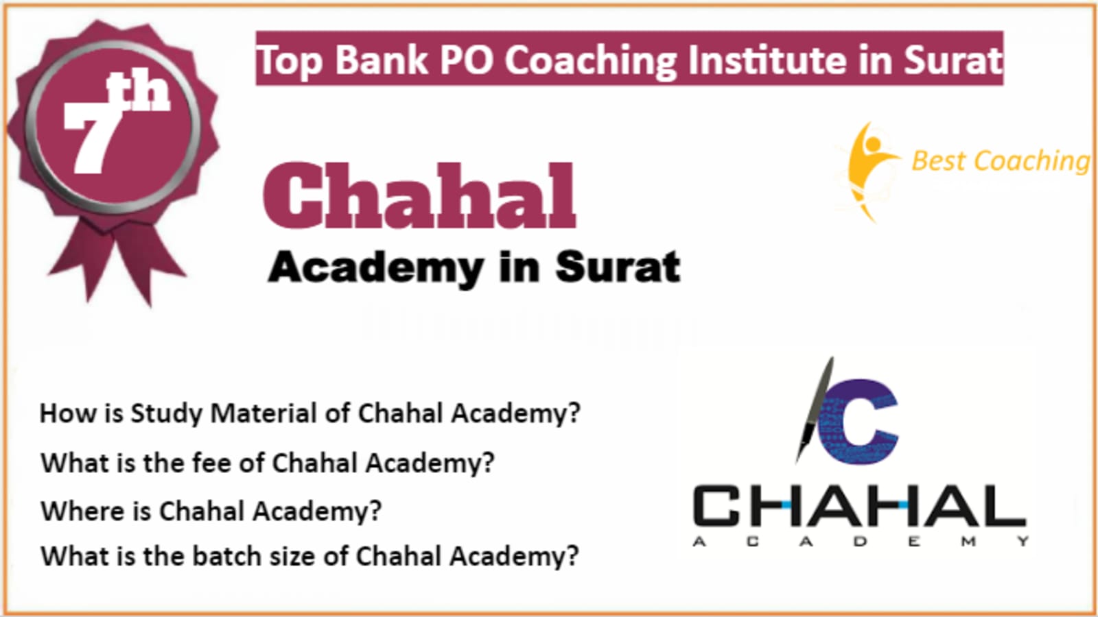 Rank 7 Best Bank PO Coaching in Surat