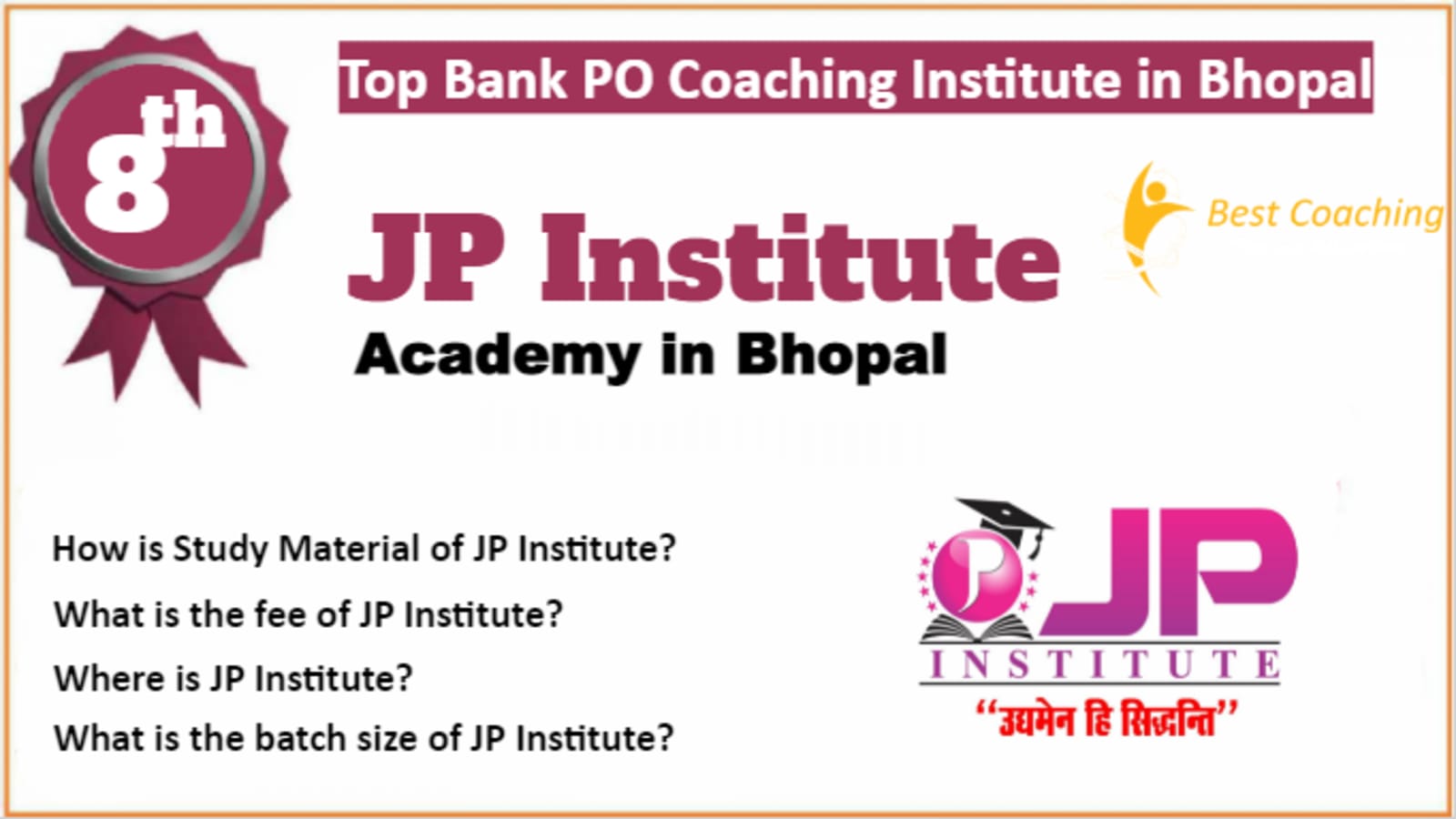 Rank 8 Best Bank PO Coaching in Bhopal