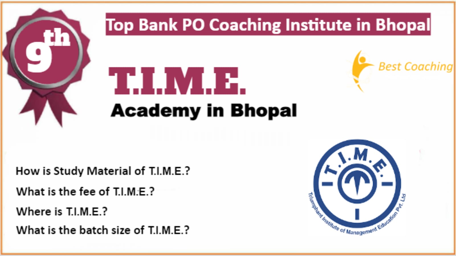Rank 9 Best Bank PO Coaching in Bhopal