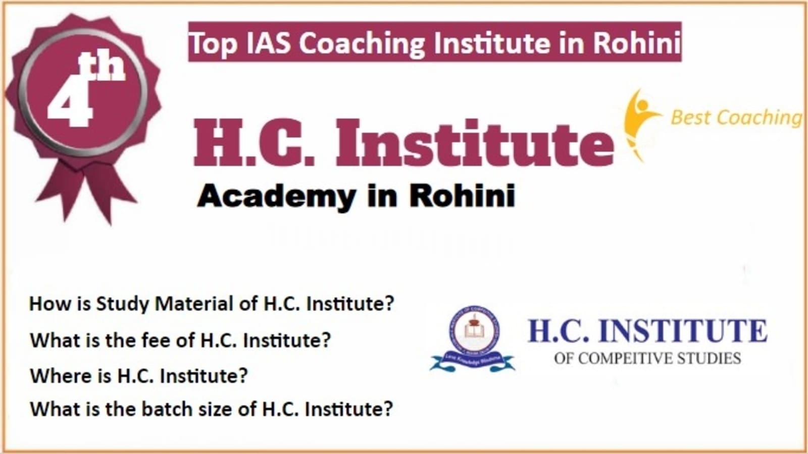 Rank 4 Best IAS Coaching in Rohini