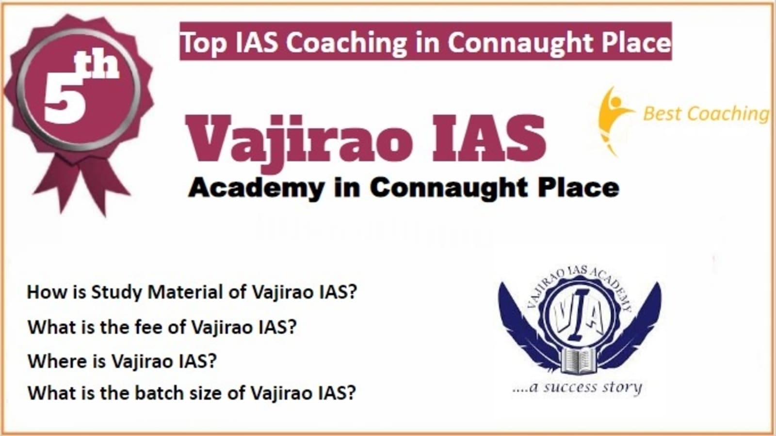 Rank 5 vajirao Coaching in Connaught Place Rank 5 vajirao Coaching in Connaught Place