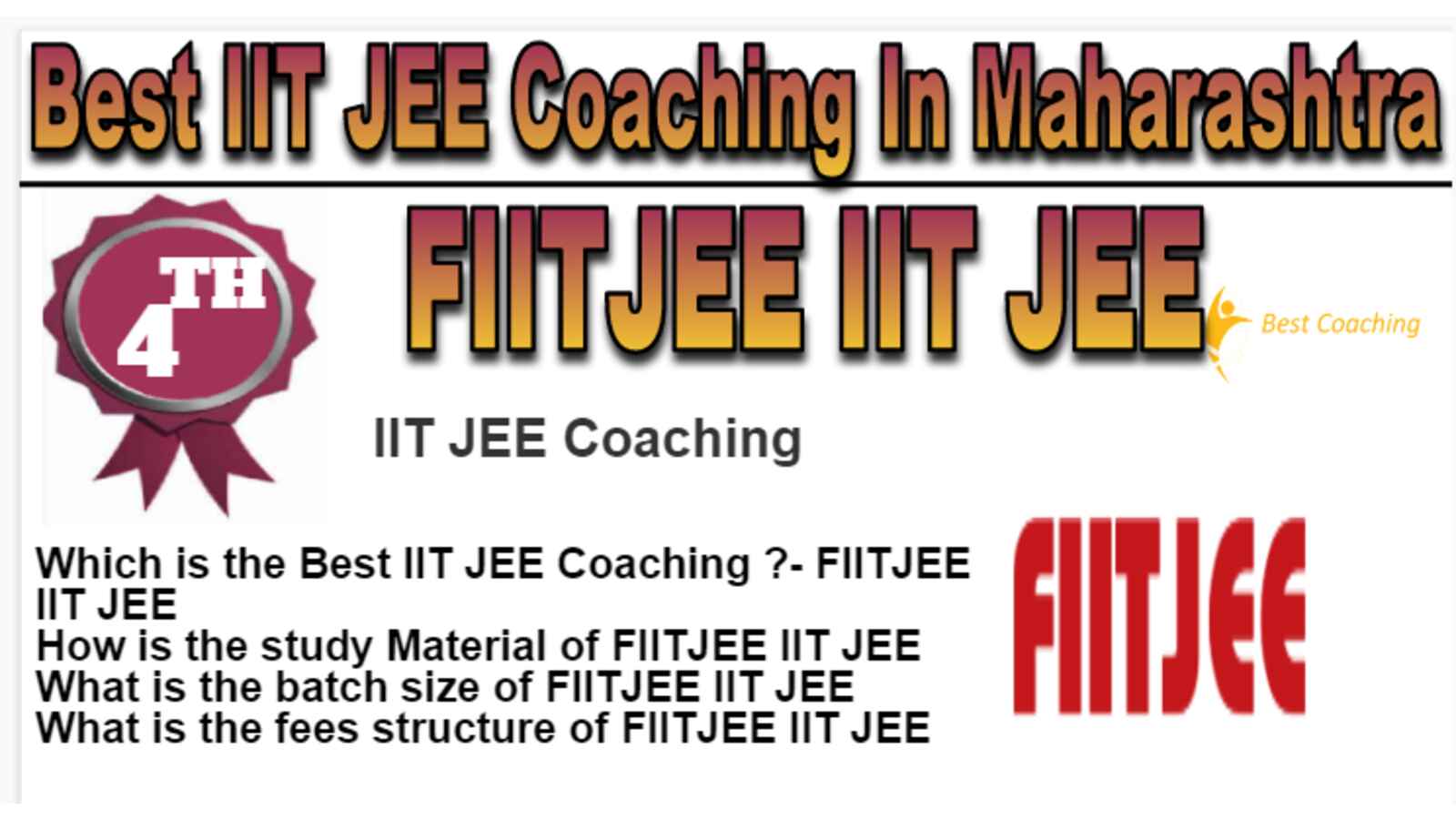 Rank 4 Best IIT JEE Coaching In Maharashtra