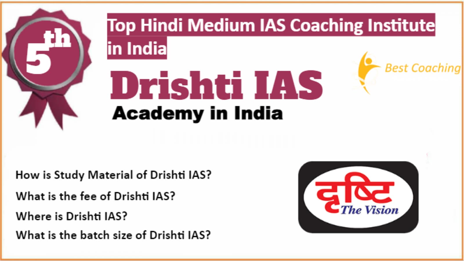 Rank 5 Best IAS Coaching in Hindi Medium