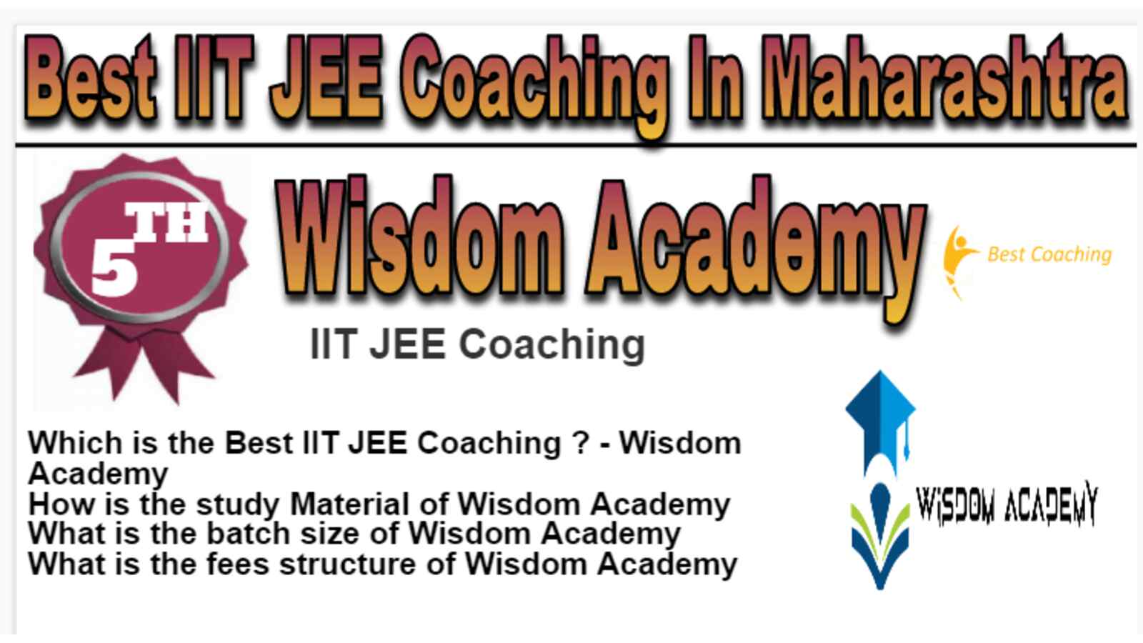 Rank 5 Best IIT JEE Coaching In Maharashtra
