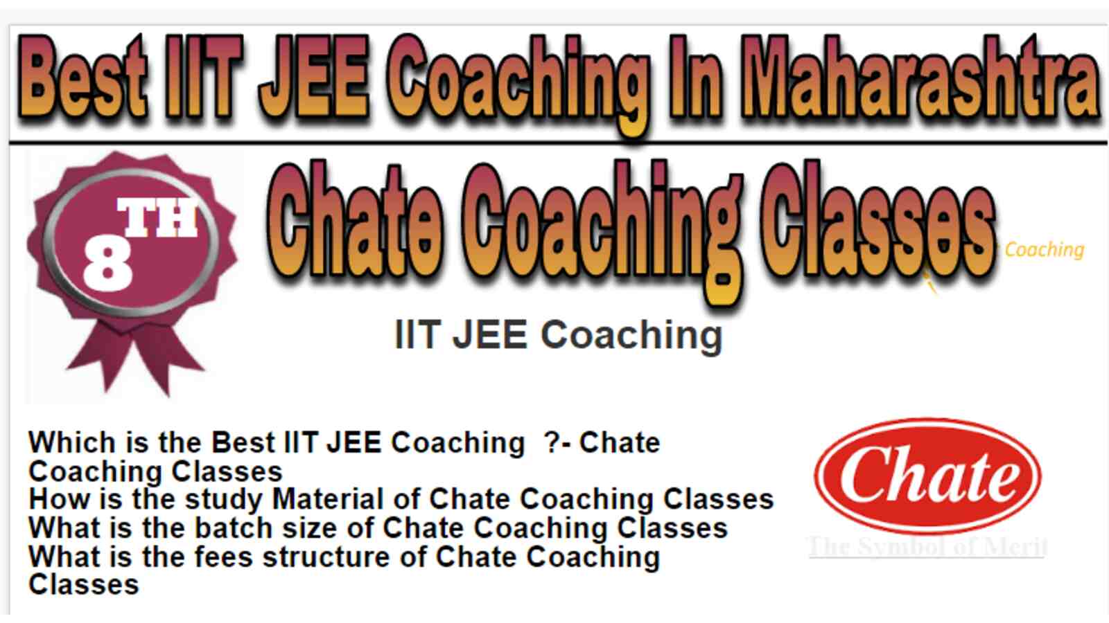 Rank 8 Best IIT JEE Coaching In Maharashtra