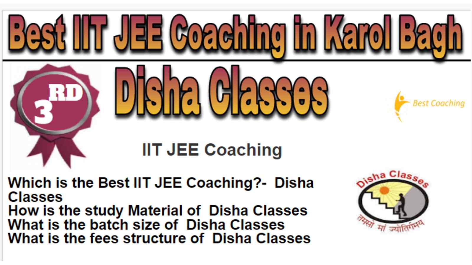 Rank 3 Best IIT JEE Coaching in Karol Bagh
