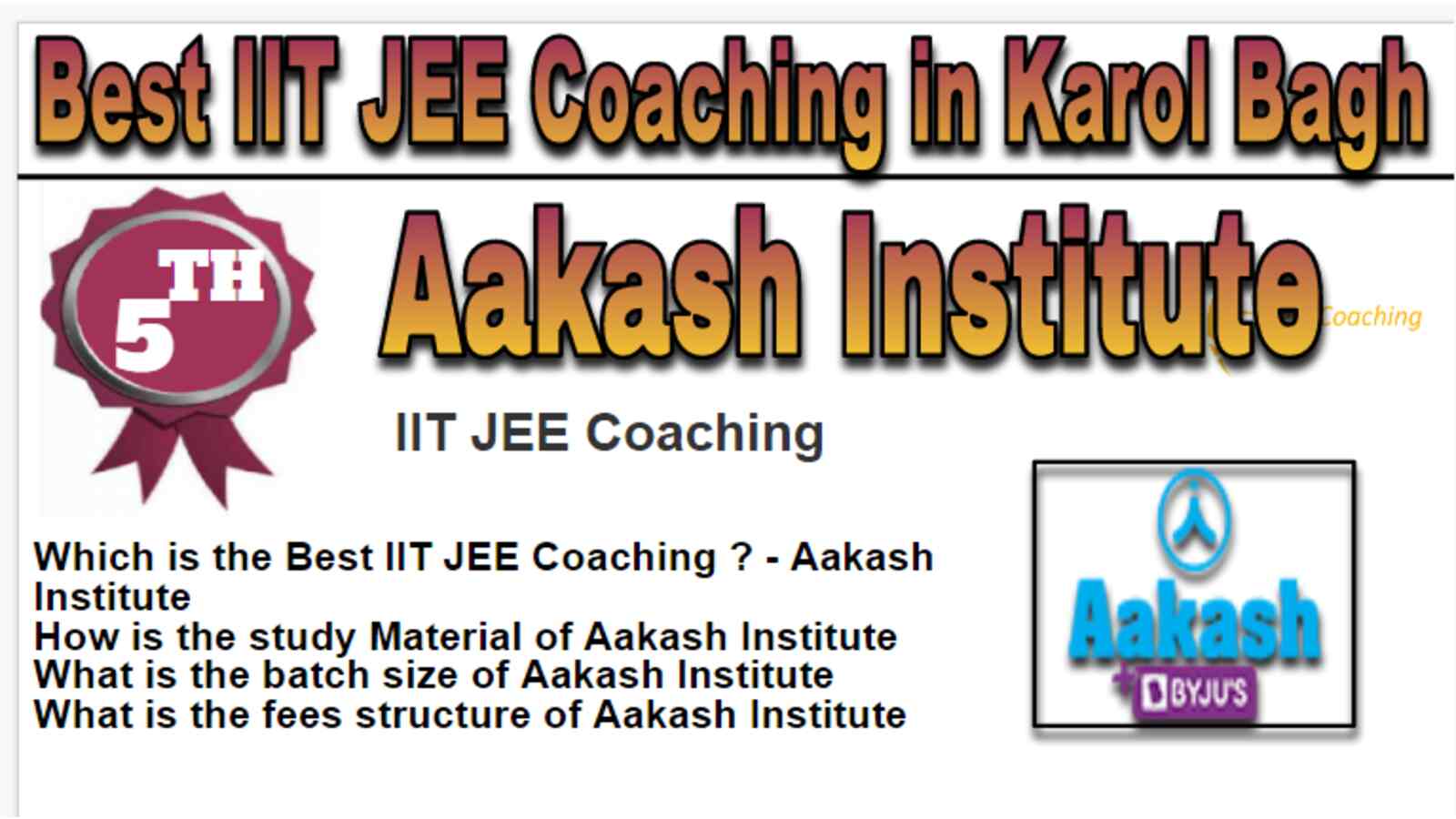 Rank 5 Best IIT JEE Coaching in Karol Bagh