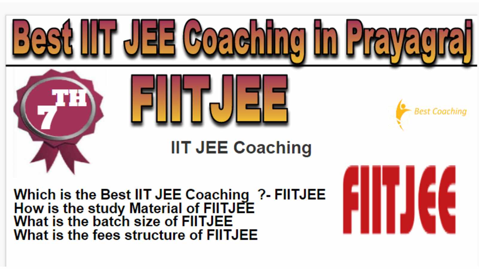 Rank 7 Best IIT JEE Coaching in Prayagraj