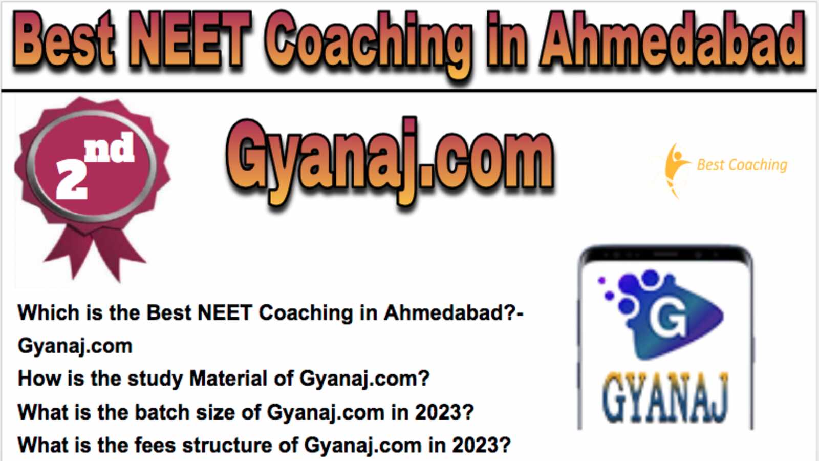 Rank 2 Best NEET Coaching in Ahmedabad