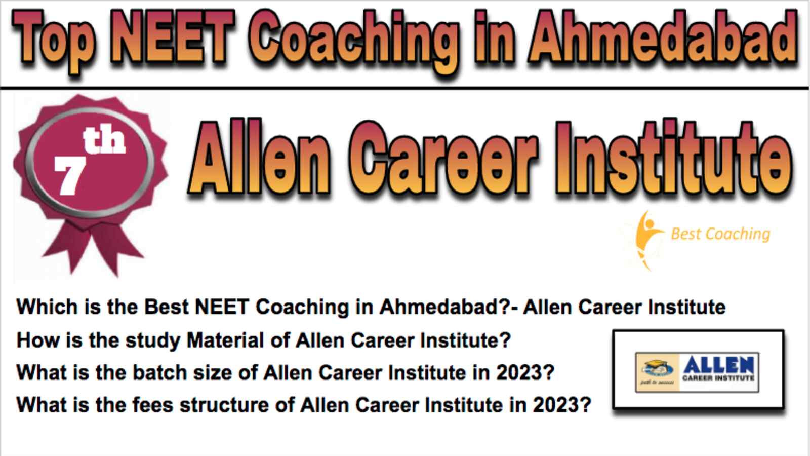 Rank 7 Best NEET Coaching in Ahmedabad