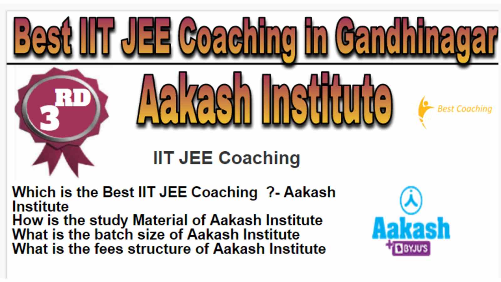 Rank 3 Best IIT JEE Coaching in Gandhinagar