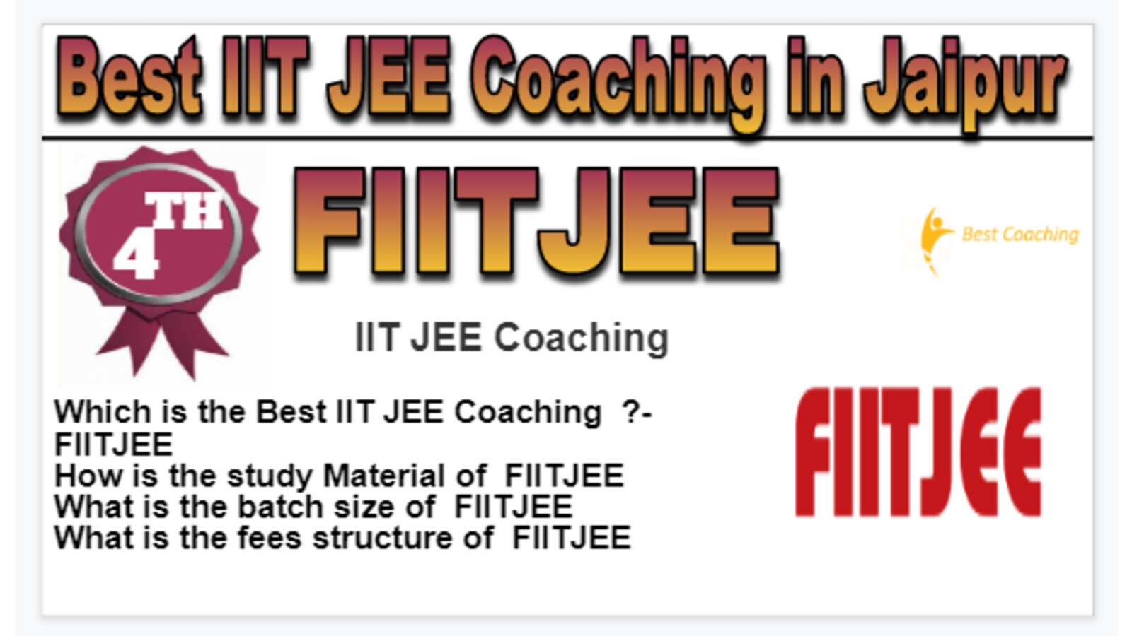 Rank 4 Best IIT JEE Coaching in Jaipur