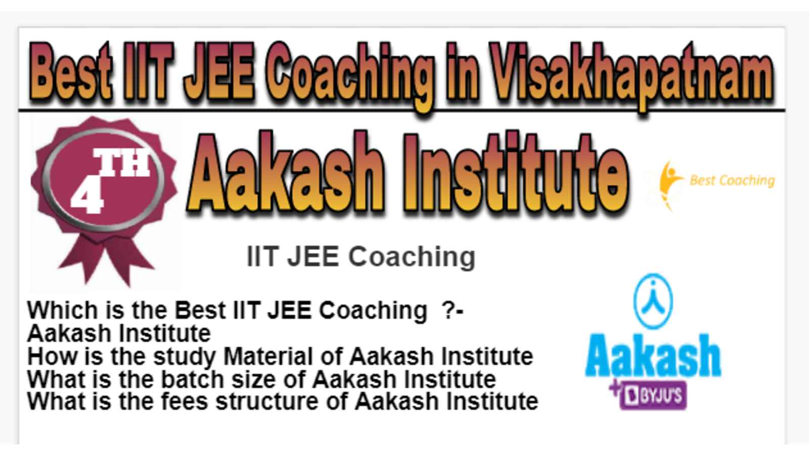 Rank 4 Best IIT JEE Coaching in Visakhapatnam