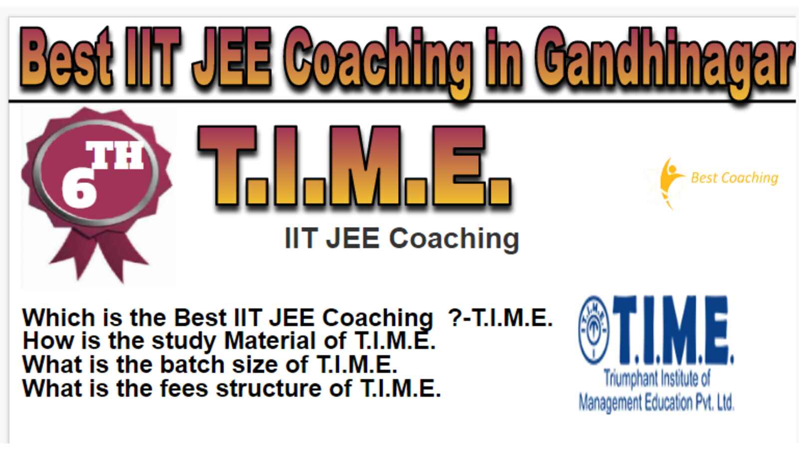 Rank 6 Best IIT JEE Coaching in Gandhinagar