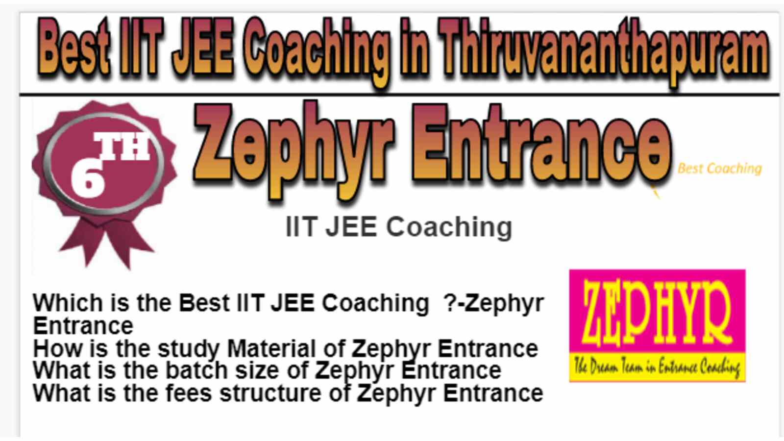 Rank 6 Best IIT JEE Coaching in Thiruvananthapuram