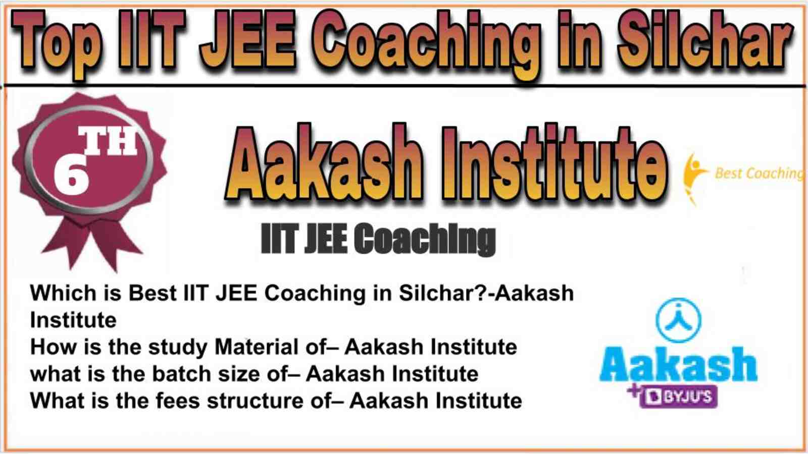 Rank 6 top IIT JEE coaching in Silchar