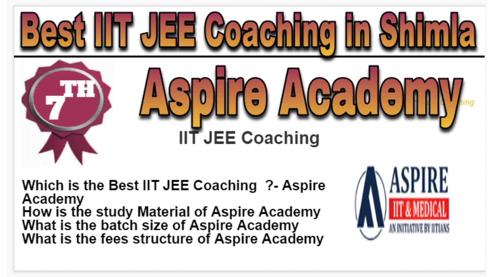 Rank 7 Best IIT JEE Coaching in Shimla