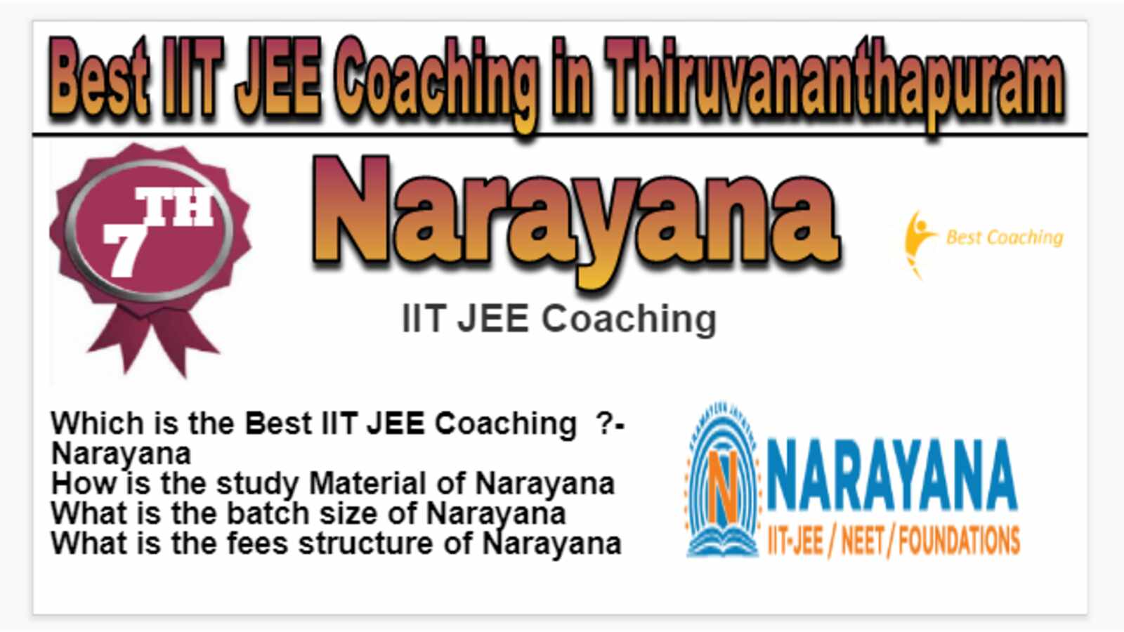 Rank 7 Best IIT JEE Coaching in Thiruvananthapuram