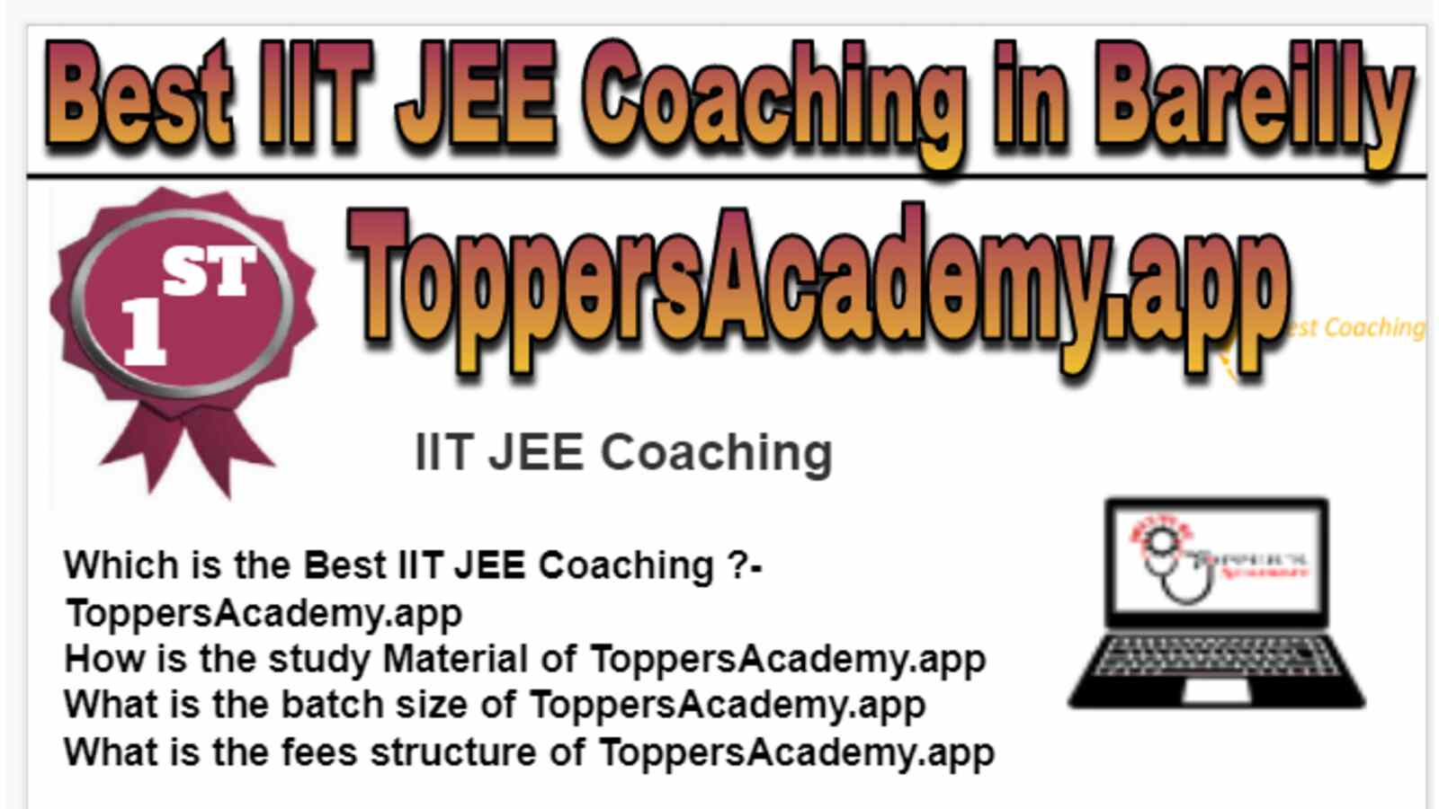 Rank 1 Best IIT JEE Coaching in Bareilly