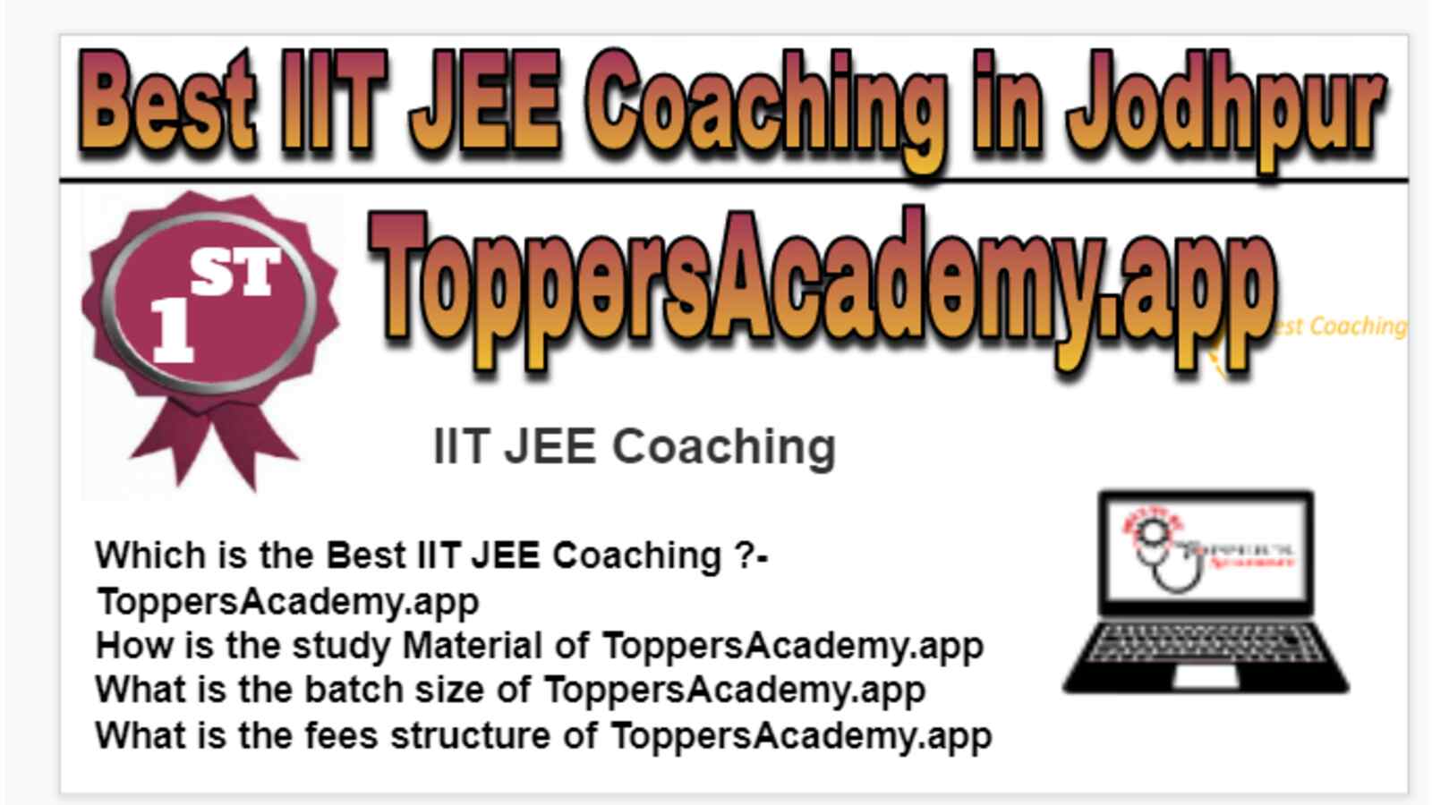 Rank 1 Best IIT JEE Coaching in Jodhpur