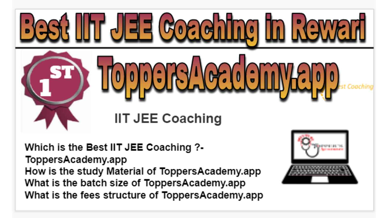 Rank 1 Best IIT JEE Coaching in Rewari